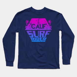 Calif Surf Rider Typography palm tree Long Sleeve T-Shirt